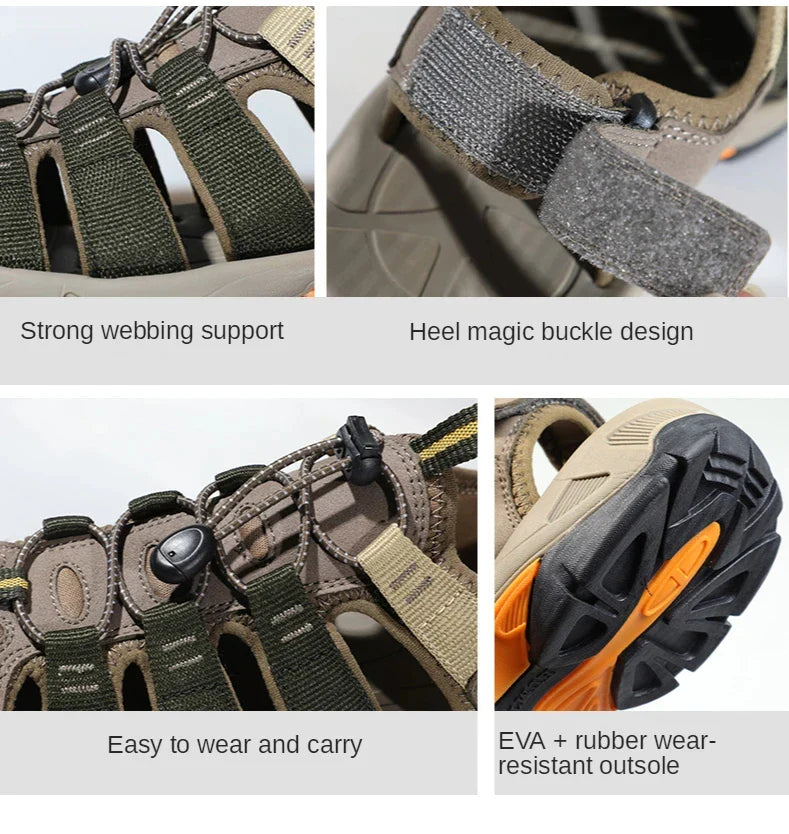 Summer Outdoor Sandals for Men Breathable Hiking Shoes Water Beach Mens Sandals Camping Climbing Aqua Sneaker