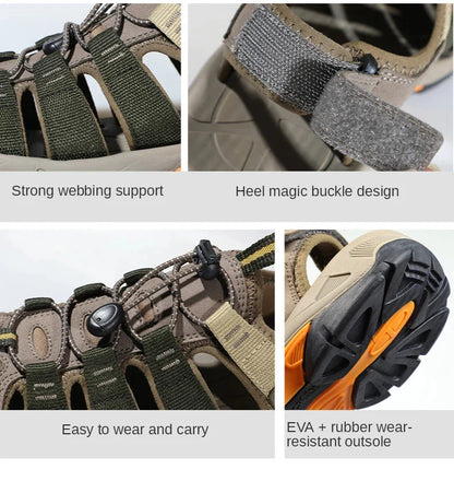Summer Outdoor Sandals for Men Breathable Hiking Shoes Water Beach Mens Sandals Camping Climbing Aqua Sneaker HT-710445A