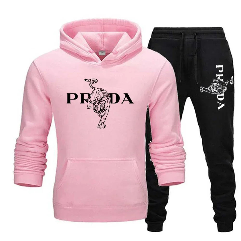 The men's outdoor fitness sweatshirt and pants set for autumn and winter includes a long-sleeved sports shirt and casual pants