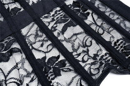 Underbust Corset Top With Suspenders Lingerie Sexy Women Waist Cincher Bustier Breathable Lace Shape Body Garter Belt Plus Size