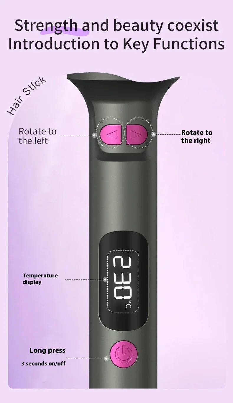 Automatic Curling Iron 32MM Double Slot Negative Ion Portable Hair Curler Constant Temperature Anti Hot Styler for Travel