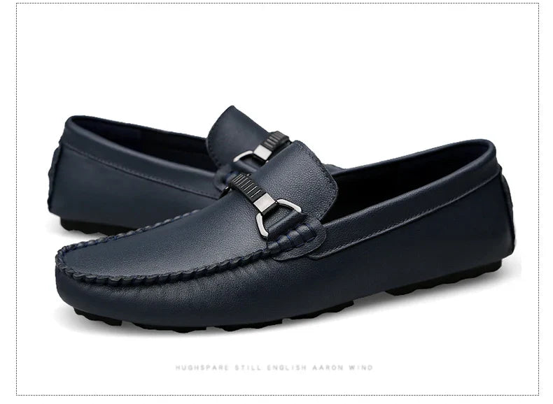 Summer Loafers Men Luxury Brand Moccasins Shoes Men Leather Loafers Shoes Slip on Non-Slip Working Office Loafers for Men