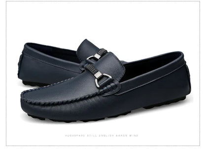 Summer Loafers Men Luxury Brand Moccasins Shoes Men Leather Loafers Shoes Slip on Non-Slip Working Office Loafers for Men