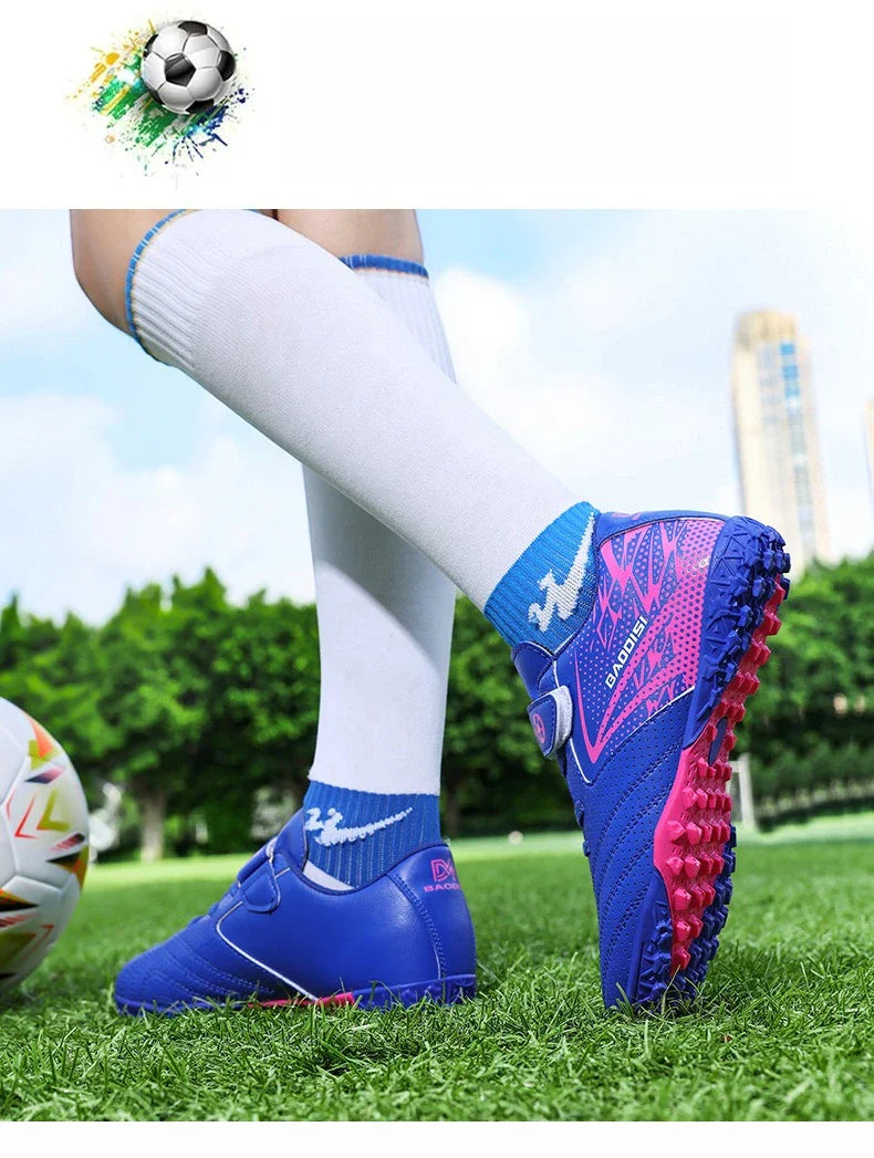 New Children Soccer Boots Sports Society Field Boy Football Shoes Futsal Fast Indoor Sneaker Original Ankle Cleats Football Boot