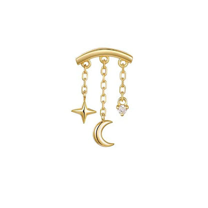 1PC 925 Sterling Silver Crown Horse Eye Zircon Heart Flat Head Cartilage Piercing Stud Earring For Women Claasic Earring