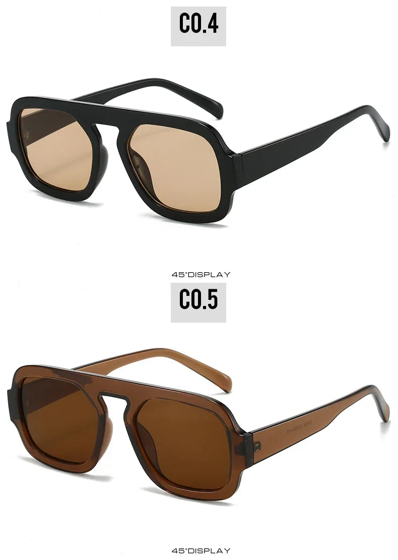 Retro Square Sunglasses Women Fashion Brand Design Gradient Shades UV400 Men Punk Sun Glasses