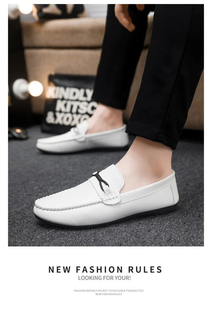 Mocassins Minimalistas Masculinos Sapatos Casuais de Couro Confortáveis Para Homens Sapatos de Condução Antiderrapantes Sapatos de Escritório Slip-on Tamanho Grande 46