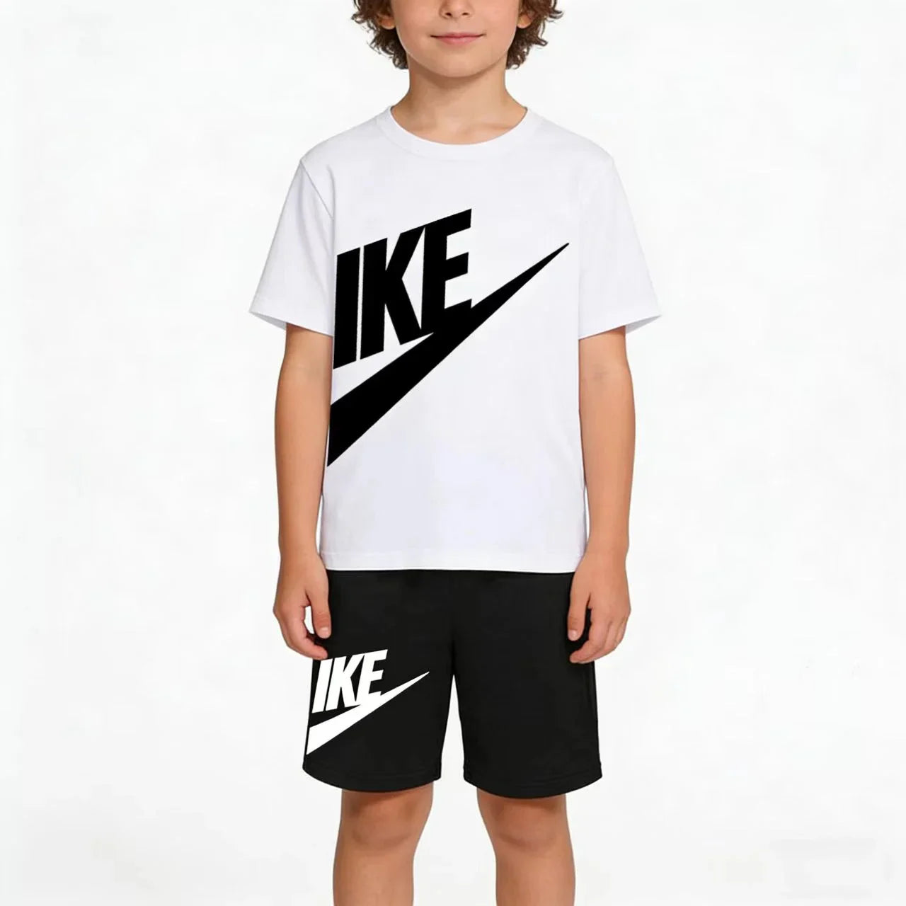 Kids Summer Short Sleeve T-shirt Shorts 2Pcs Set Boy Girl Casual Sport Jogging Suit Toddler 3-12Y