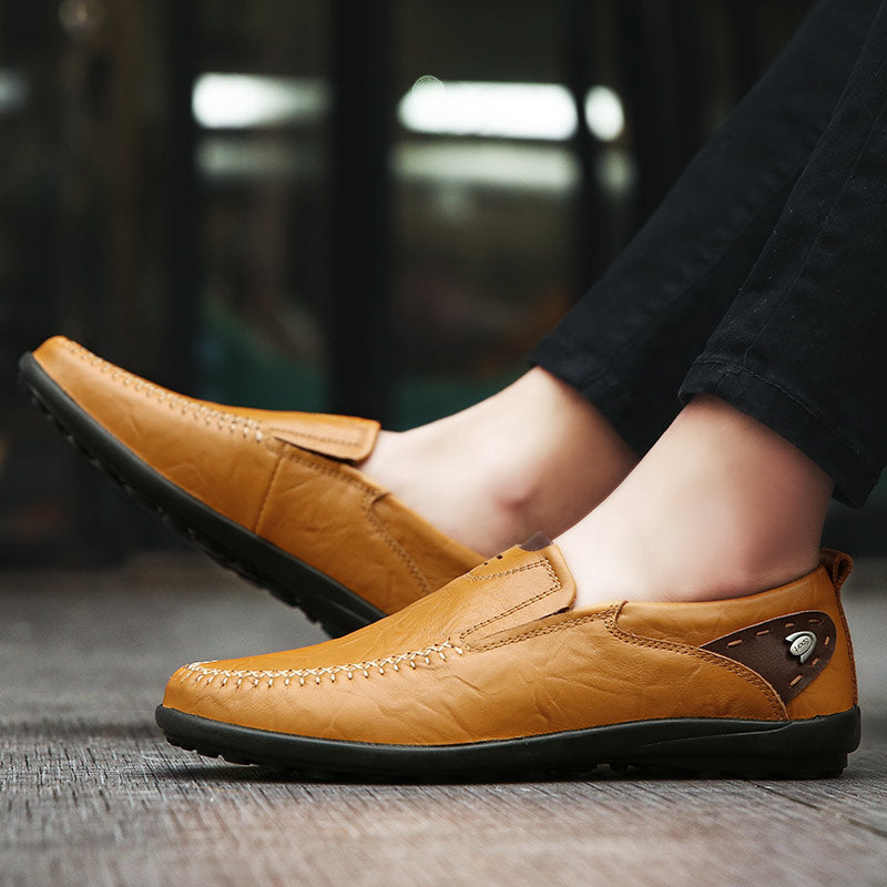 Men Shoes Casual Luxury Brand Genuine Leather Italian Men Loafers Moccasins Slip on Mens Driving Shoes Black Brown Plus Size 47