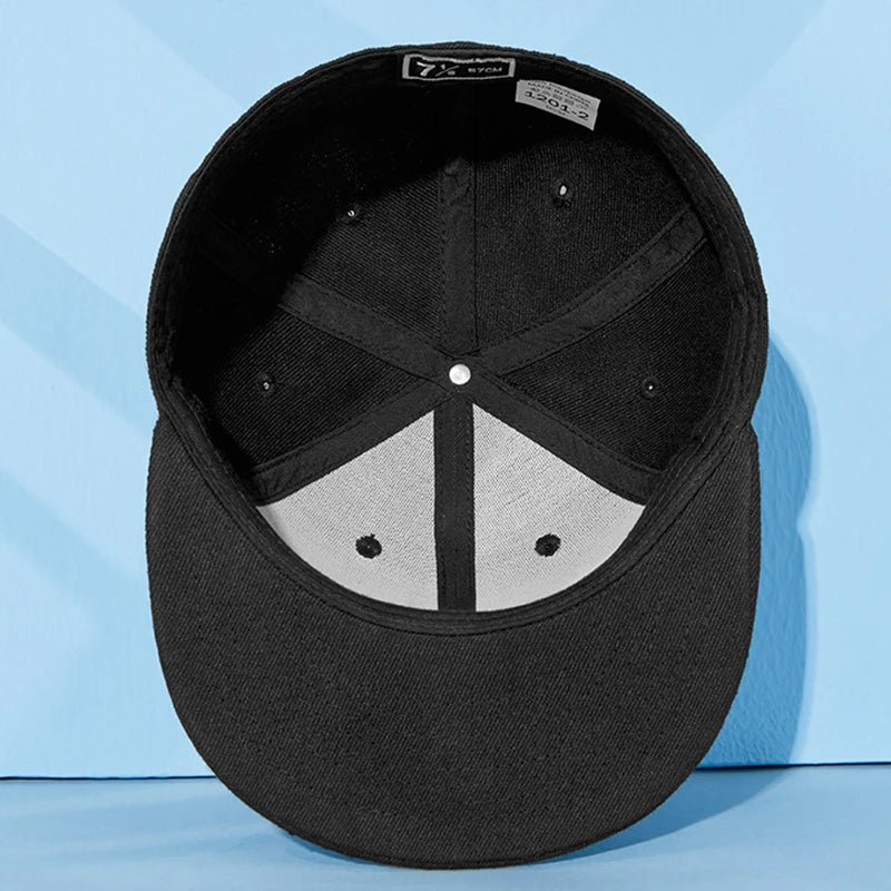 Man Plus Size Baseball Caps Adult Flat Peak Hip Hop Fitted Hat Men Women Large Size Snapback Cap size 6 3/4 to size 8