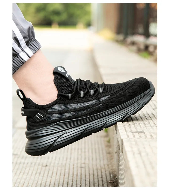 Men's Summer Labor Protection Shoes Insulated Anti-Smashing Anti-Piercing Steel Toe Caps Safety Comfortable Work Footwear
