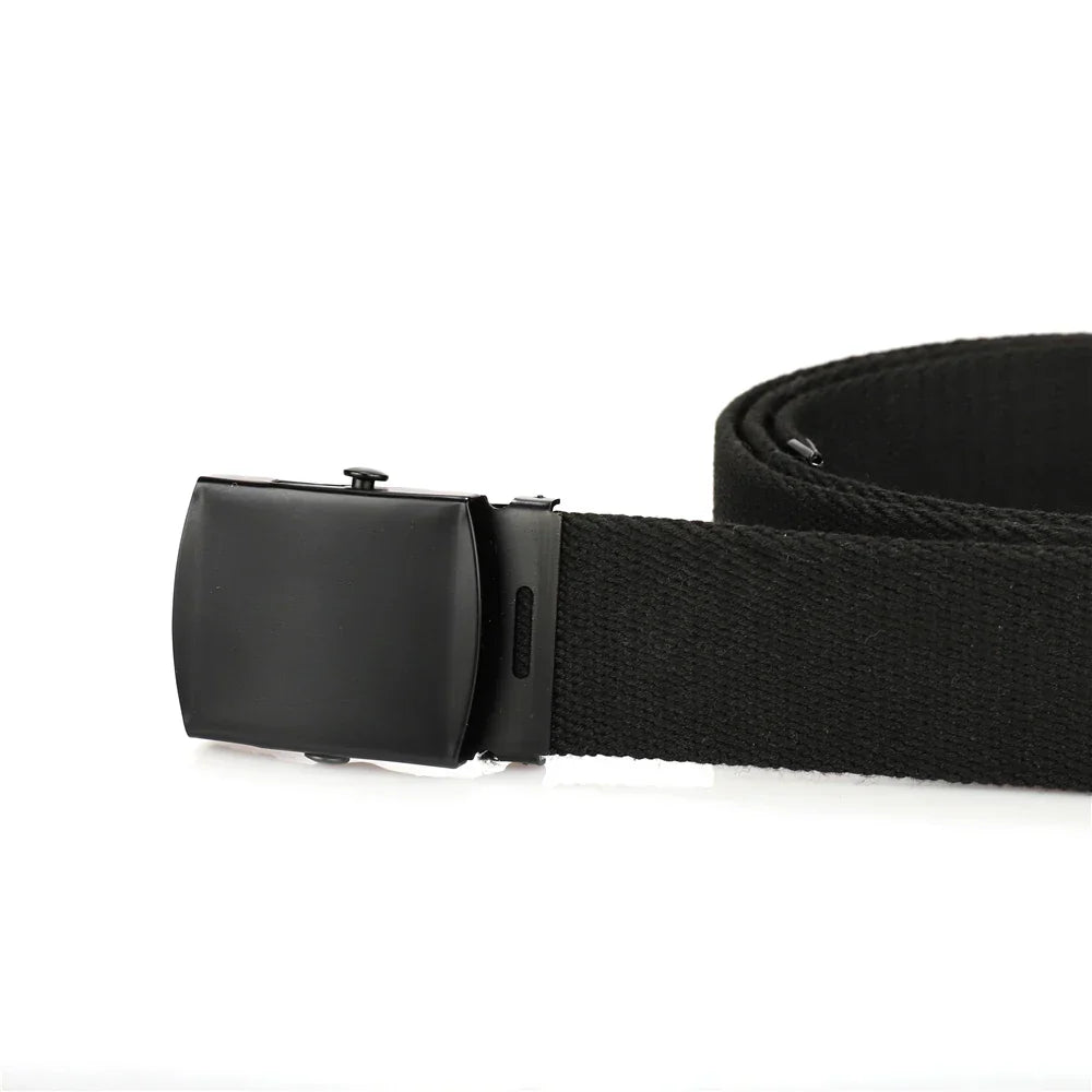 New Unisex Automatic Buckle Fashion Nylon Belt Classic Popular Casual Light Practical Woven Smooth Women Men Canvas Belt 3.8cm