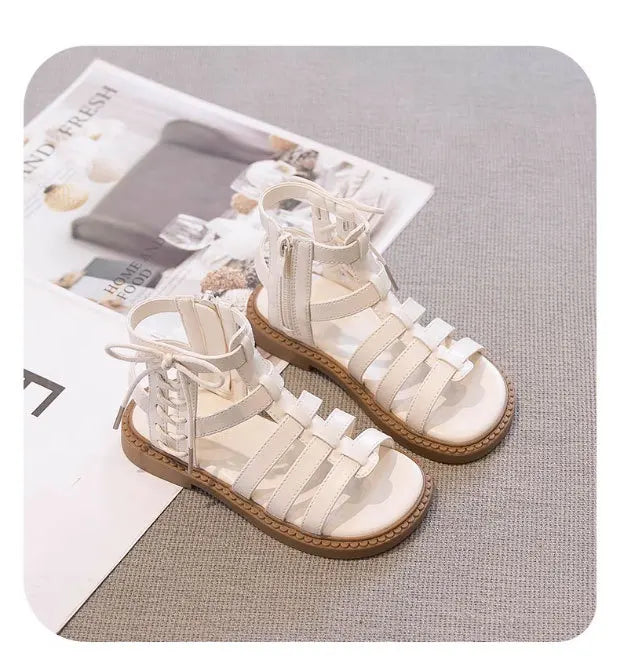 2026 Children Sandals High-top Kids Girls Sandals Baby Sandals High Quality Flat Cut-Outs Beach Sandals