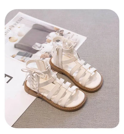 2026 Children Sandals High-top Kids Girls Sandals Baby Sandals High Quality Flat Cut-Outs Beach Sandals