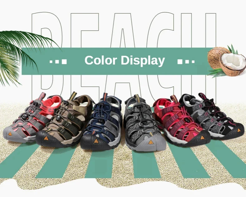 Summer Outdoor Sandals for Men Breathable Hiking Shoes Water Beach Mens Sandals Camping Climbing Aqua Sneaker