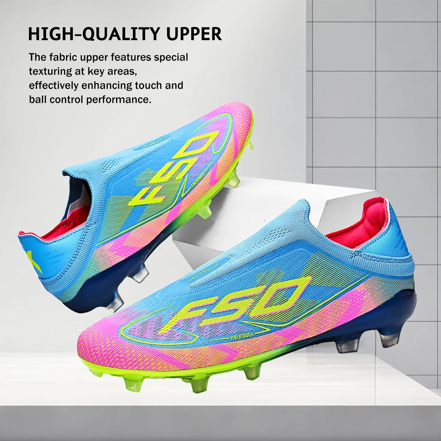 Classic Style AG FG football shoes PU Fabric Ventilated Upper TPU Wearproof Outsole Unisex Kids Outdoor Football Shoes