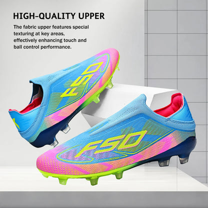 Classic Style AG FG football shoes PU Fabric Ventilated Upper TPU Wearproof Outsole Unisex Kids Outdoor Football Shoes