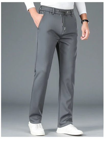 Men's Stretch Casual Pants Autumn Elastic Waist Straight Jogger Sweatpants Korean Business Classic Brand Trousers Male Clothing