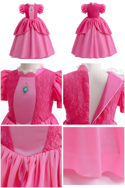 Children New Elsa Costume Little Girls Princess Cosplay Birthday Sequin Maxi Dresses Cinderella Rose Red Performance Ball Gown