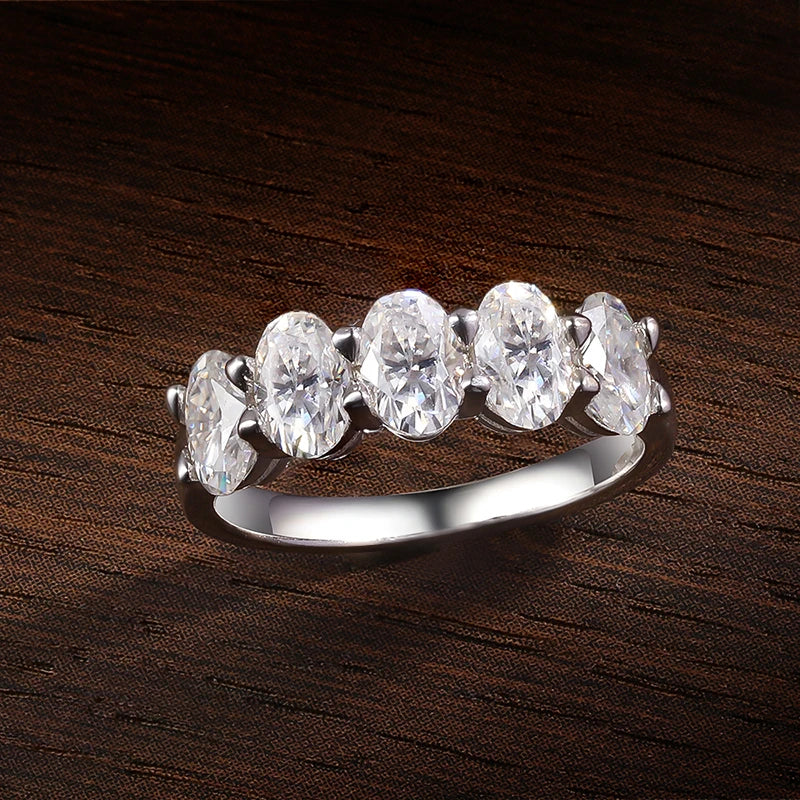 D VVS1 4*6mm Oval Moissanite Rings for Women Fine Jewelry Engagement Wedding Eternity Bands with GRA s925 Slive Ring