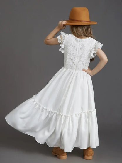 Summer Girls Lace Dresses Kids Flower Girl Wedding Princess Party Dress Vestidos Costume Children Clothing For 4-14Years