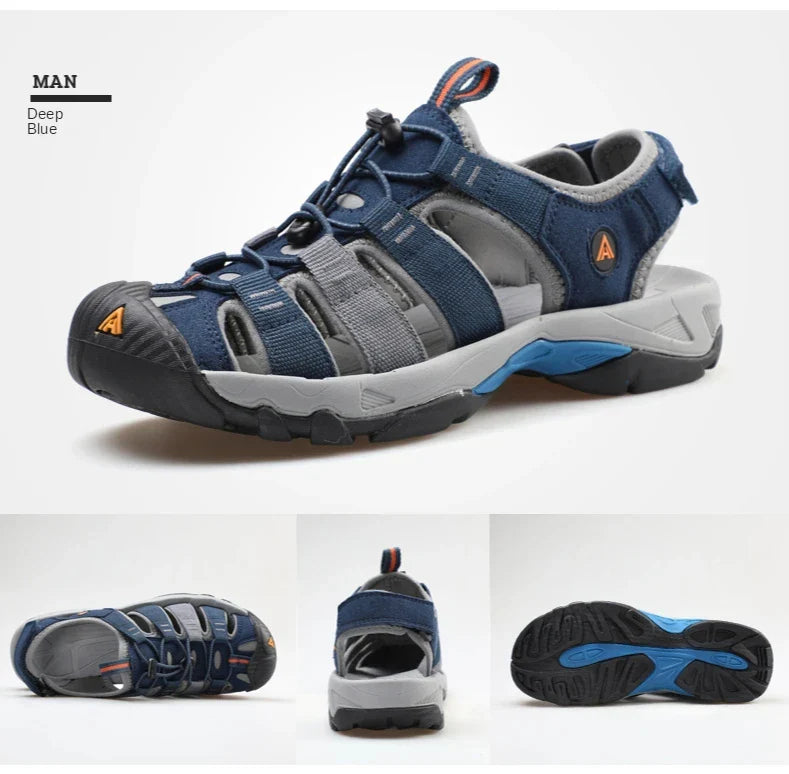 Summer Outdoor Sandals for Men Breathable Hiking Shoes Water Beach Mens Sandals Camping Climbing Aqua Sneaker HT-710445A