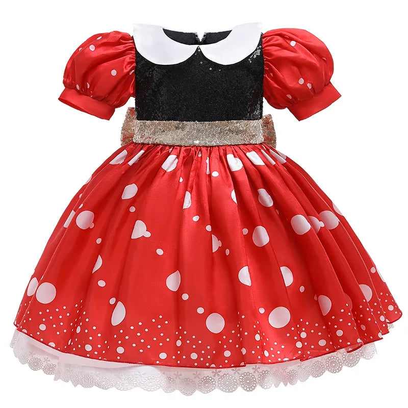 Girls Party Dresses Children Summer Clothes Kids Mouse Polka Dot Dress Girls Birthday Party Children's Day Halloween Costume