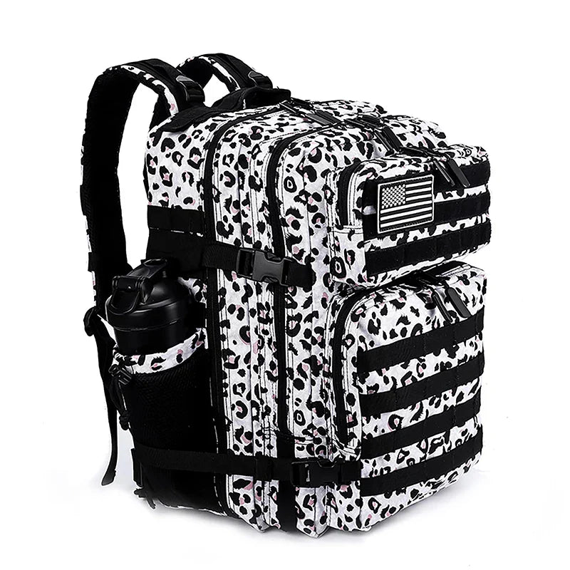 45L Tactical Backpack for Men and Women Large Athlete Gym Bag Outdoor Sports Hiking Survival Rucksack with Bottle Holder