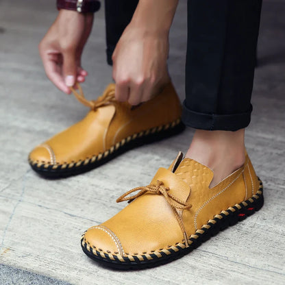 Spring Handmade Leather Men Shoes Casual Sneakers Slip On Loafers Men Driving Soft Leather Shoes Men Hot Sale Zapatillas Hombre