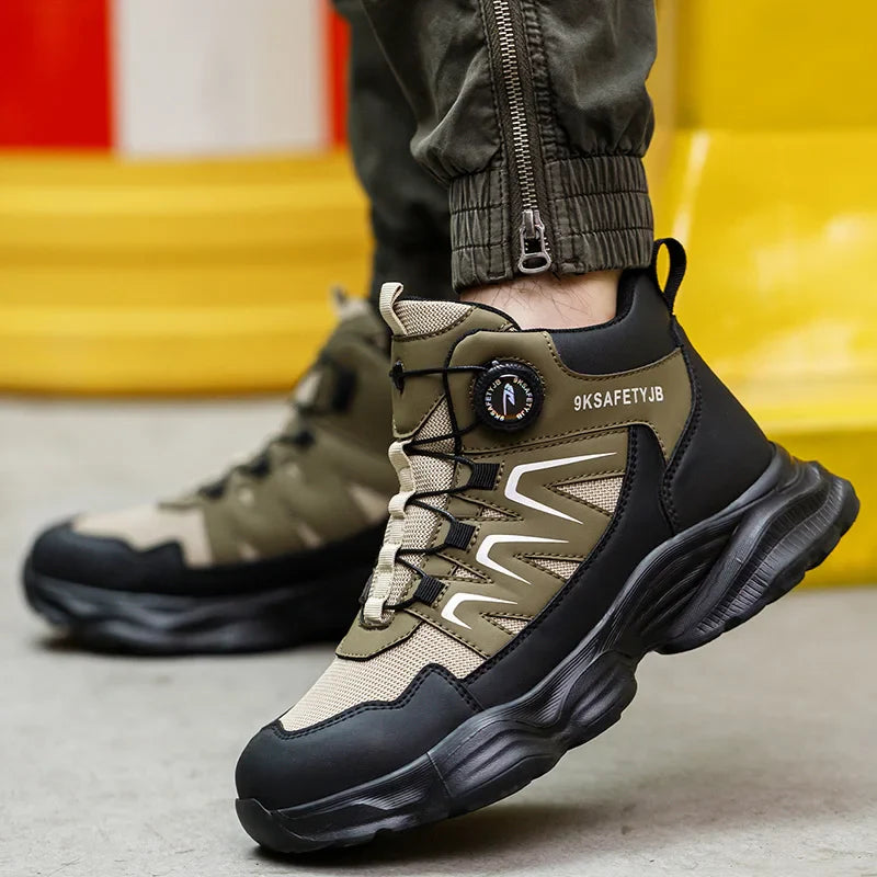 Men's Work Shoes Steel Resistant Anti-Puncture Anti-smash Toe Boots Slip Light Weight Safety Shoes Comfortable Men Shoes 40-46