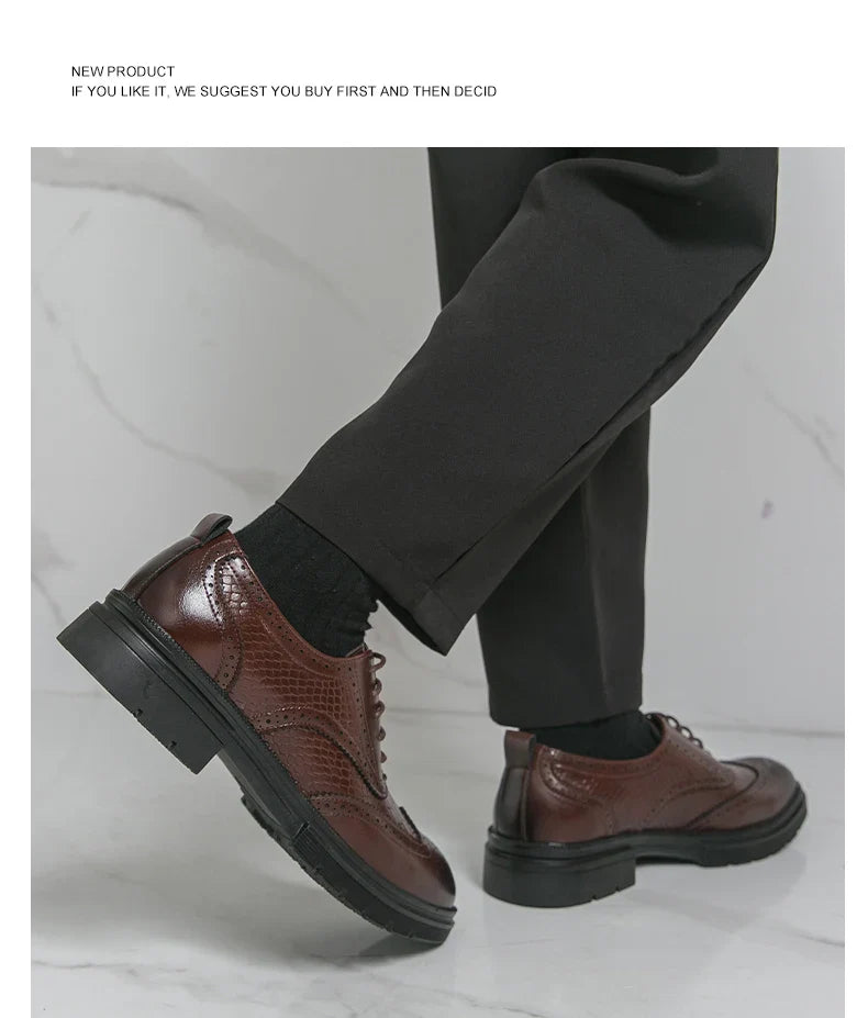Classic Wedding Leather Shoes For Men Brogues High Quality Men's Dress Business Shoes Office Party Social Formal Shoes Male