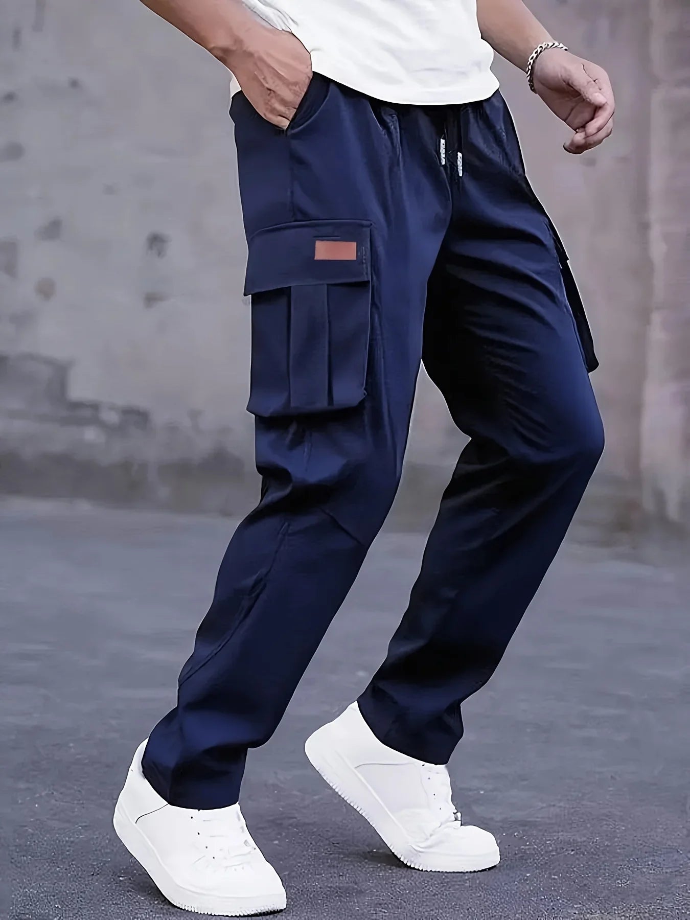 American style high street multi pocket workwear pants for men's new trendy loose straight leg versatile casual long pants