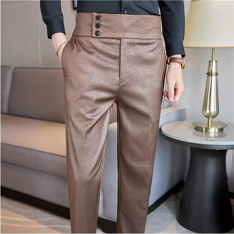 Men Boutique Bright Jacquard Suits Pants Male Formal Wear Trousers Quality Men Business Casual Pants High Waisted Suit Trousers