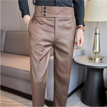 Men Boutique Bright Jacquard Suits Pants Male Formal Wear Trousers Quality Men Business Casual Pants High Waisted Suit Trousers