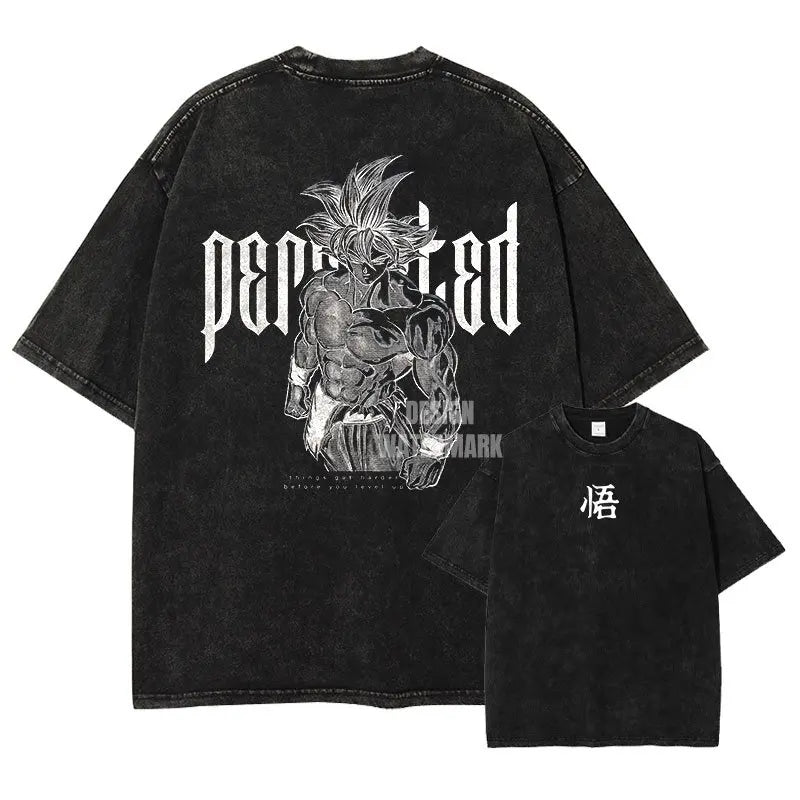 Oversized T-shirt High Quality 100% Cotton Vegeta Ultra Ego Front and Back Print Unisex Casual
