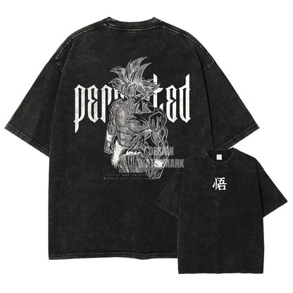 Oversized T-shirt High Quality 100% Cotton Vegeta Ultra Ego Front and Back Print Unisex Casual