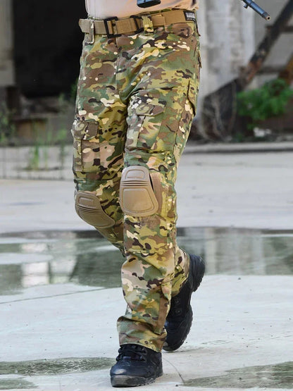 Camouflage Hunting Tactical Pants Training Wear-resistant Hiking Pants Hunting Outdoors Camping Cargo Pant with Knee Pads New