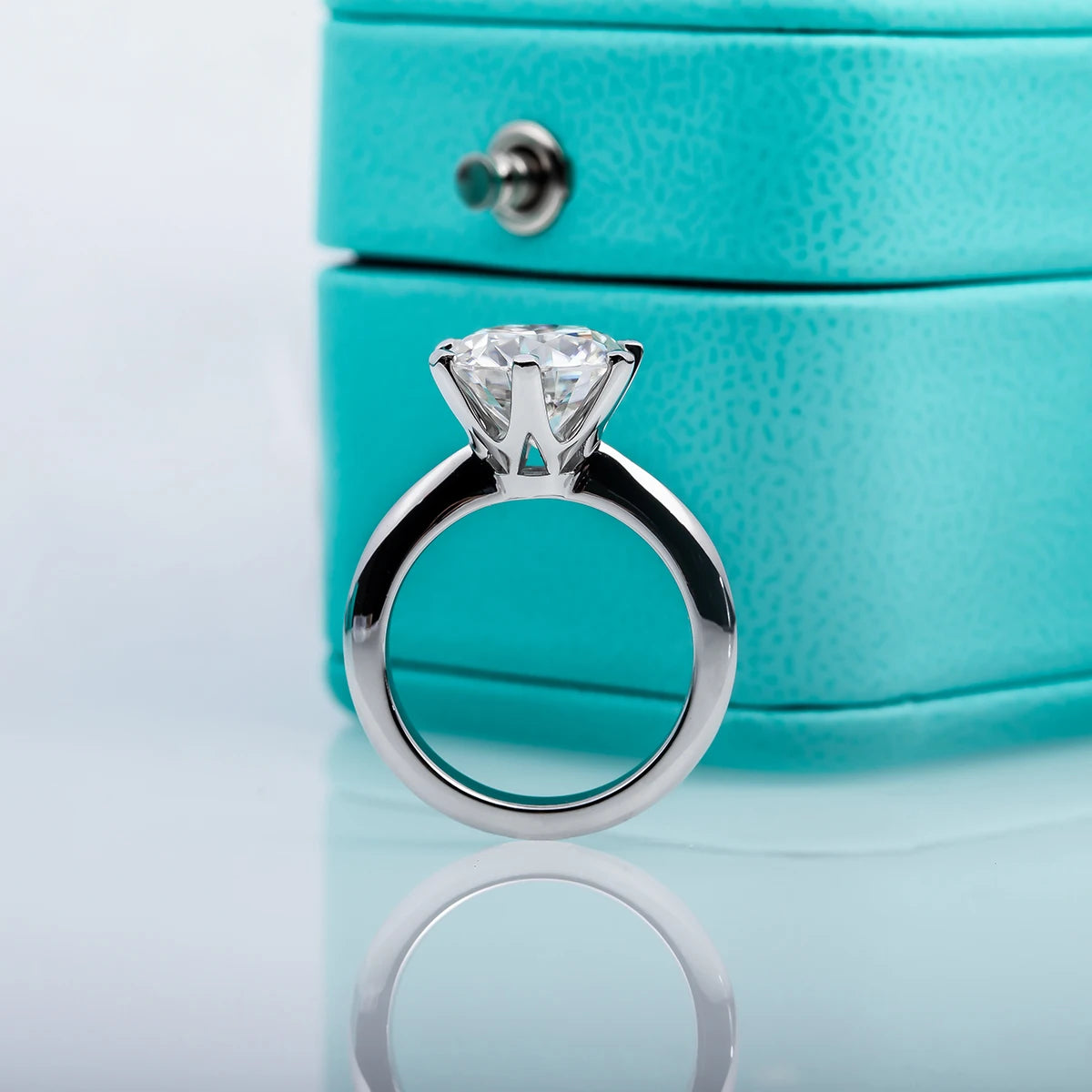 1ct 2ct 3ct 5ct D Color Moissanite Engagement  Ring for Women 925 Sterling Silver Gold Plated Solitaire Rings Wholesale