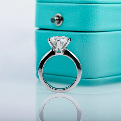 1ct 2ct 3ct 5ct D Color Moissanite Engagement  Ring for Women 925 Sterling Silver Gold Plated Solitaire Rings Wholesale
