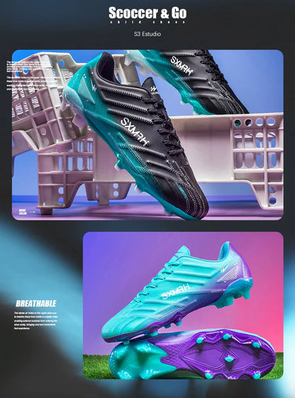 Double Star 2026 New Football Shoes, AG Long Stud for Kids, Primary Students, Teenagers and Adults, Professional Match & Trainin