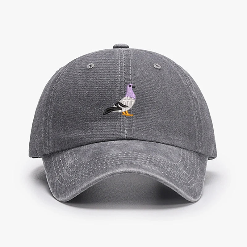 Embroidery Pigeon Design Spring vintage Baseball caps Men Women Water Washed Sunscreen Sun Hat Sports Fishing Sunshade Dad Hat