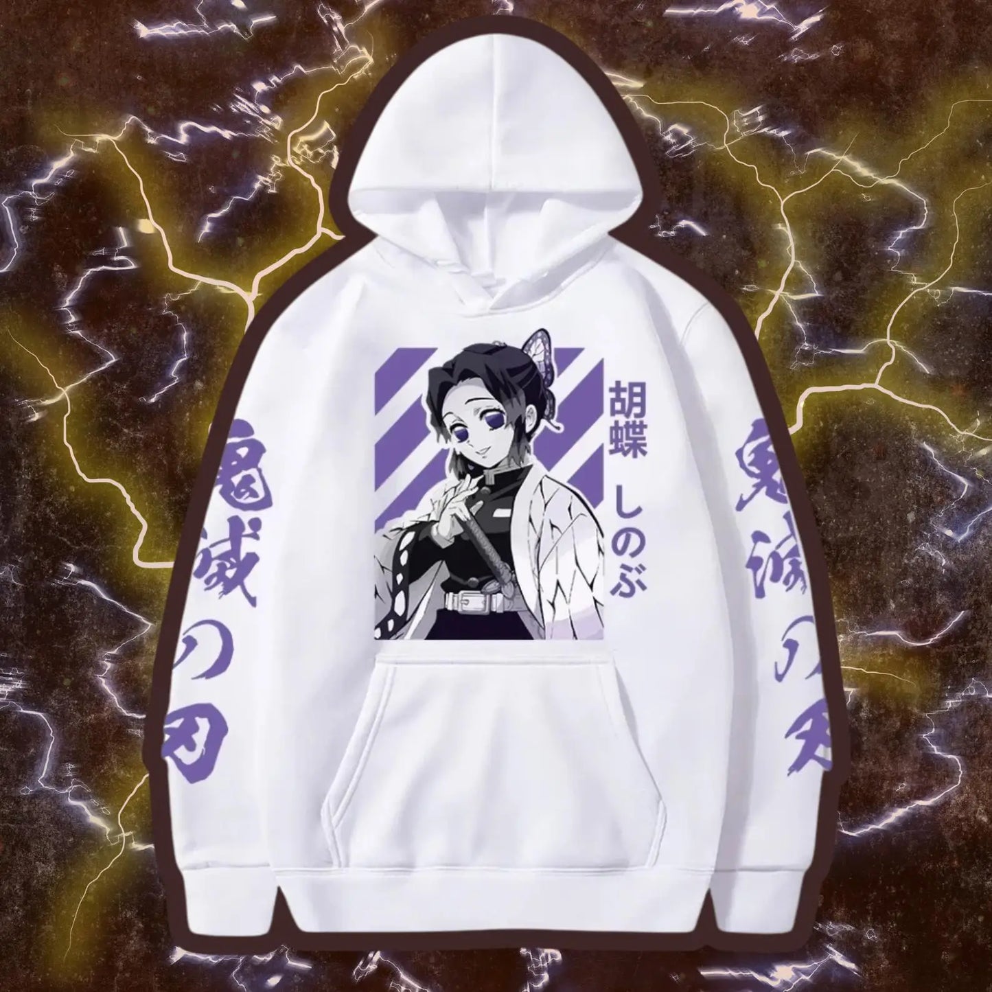 Demon Slayer Shinobu Kochou Hoodie, Anime Graphic Pullover Sweatshirt, Harajuku Loose Streetwear Top Men Women 2026 New Arrivals