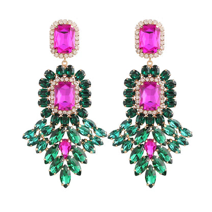 New Crystal Dangle Earrings For Women Rhinestone Earrings Weddings Ladies Party Fashion Jewelry Accessories Wholesale Gifts