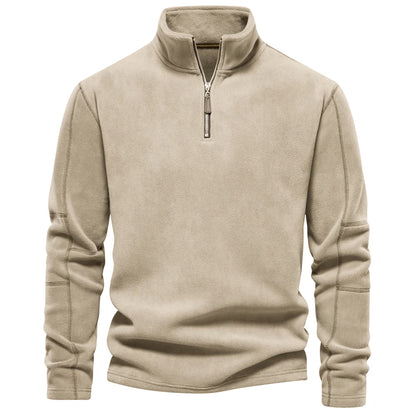 Thicken Warm Fleece Jacket for Men Zipper Neck Pullover Men's Sweatshirt Soft Shell Mens Jacket