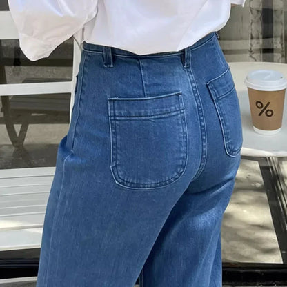 Calças jeans retrô americanas estilo coreano