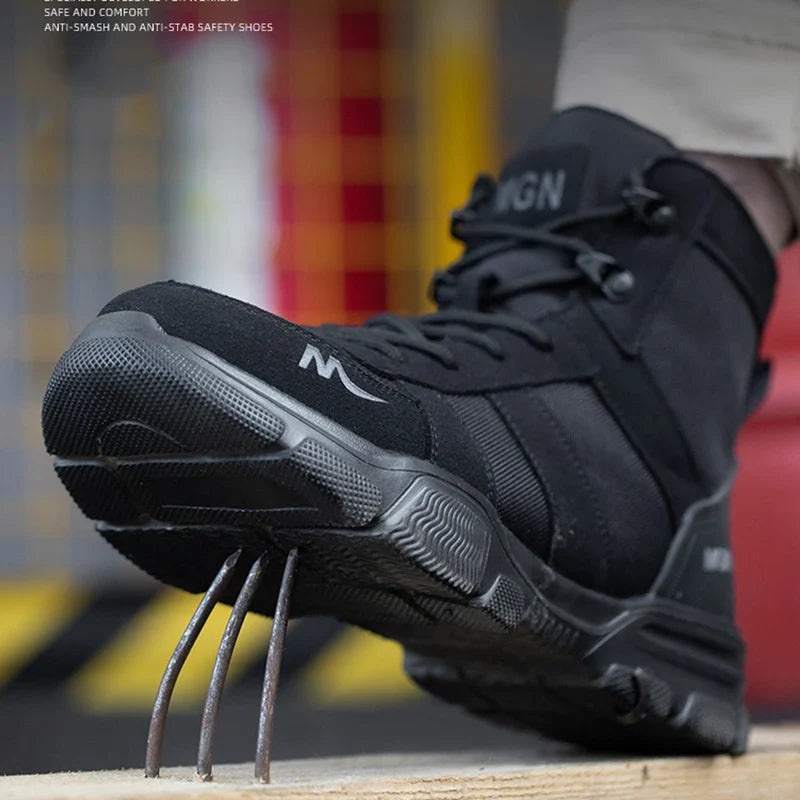 Indestructible Men Work Safety Boots Outdoor Military Boots Anti-smash Anti-puncture Industrial Shoes Men Boots Desert Boots