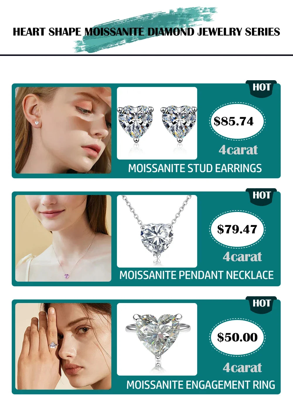 Certified 5cttw Full Moissanite Drop Earrings for Women Heart Cut Lab Diamond Stud Earring 925 Sterling Silver Fine Jewelry
