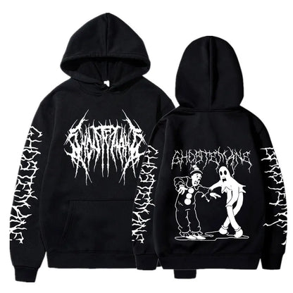 Ghostemane Double Sided Print Hoodie Men's Fashion Hip Hop Metal Rock Hoodies Gothic Oversized Sweatshirt Tracksuit Streetwear