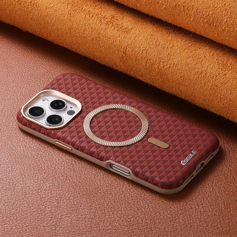 For Magsafe Magnetic Solid Color Triangle Pattern Phone Case for iPhone 17 Pro Max 15 13 14 16 Pro Max Bumper Back Cover