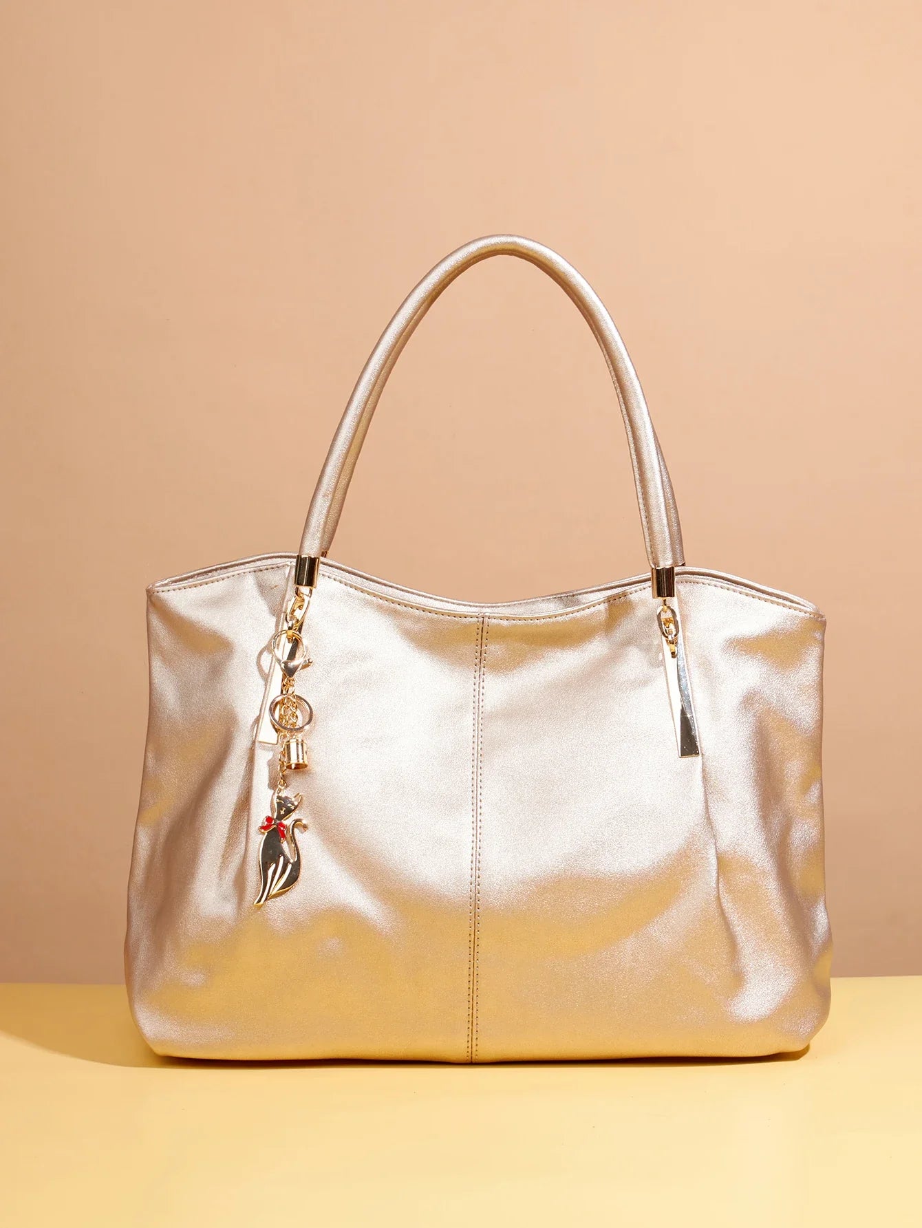 Women's Fashionable and Versatile Tote Bag with an Elegant Vibe, Large Capacity with Metal Accents, Pu Handbag and Shoulder Bag, Women's Business Travel Bag, Suitable for Outings/Shopping/Commuting/Work/Office/Business Trips/